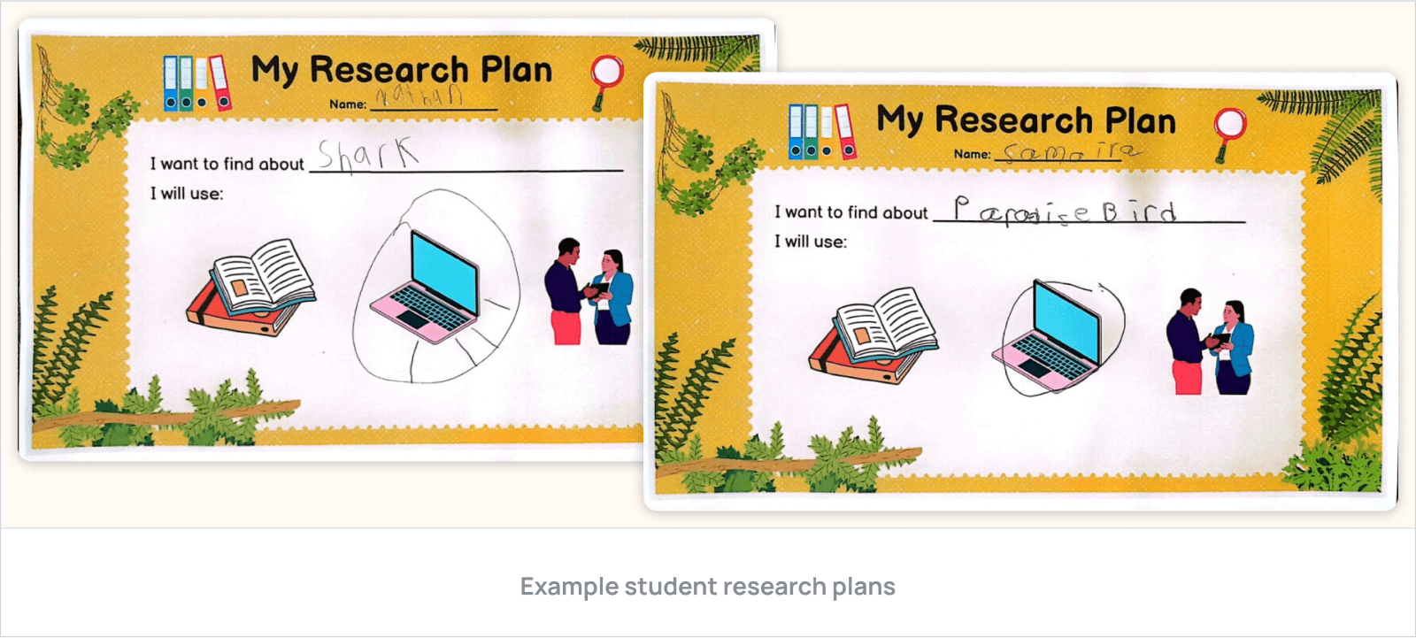 Example student research plans