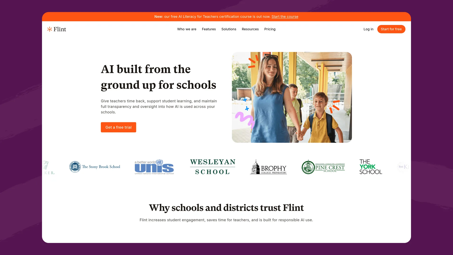 Flint's page for schools and districts