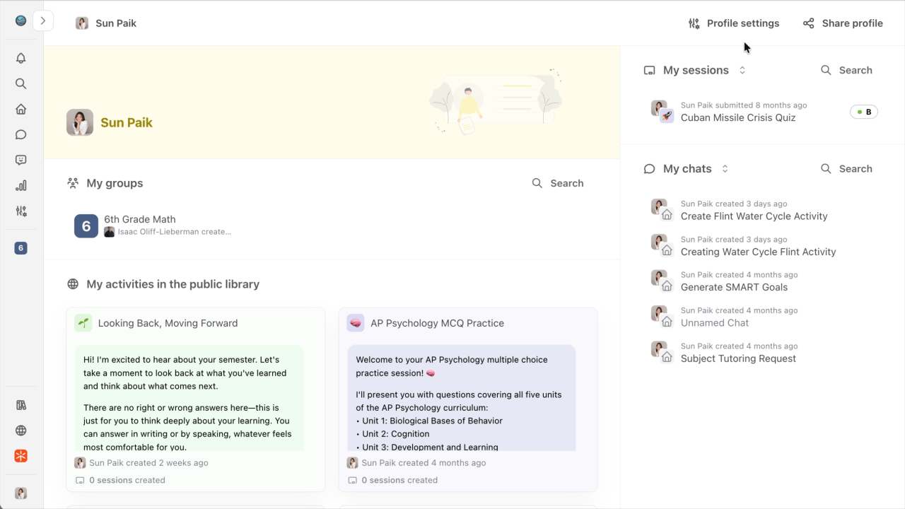 GIF showing how Flint users can update their onboarding answers
